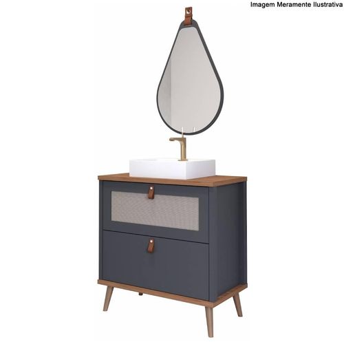 Armário em MDF Mgm Decor Vêneto Titanium Freijó 80cm