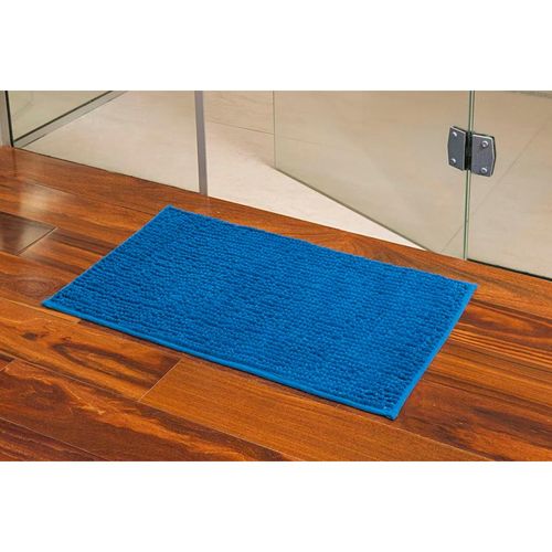 Tapete Chenille Shaggy Smart Azul 38x58 Niazitex
