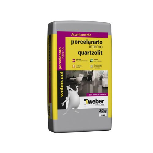 Argamassa Porcelanato Interno Quartzolit Cinza