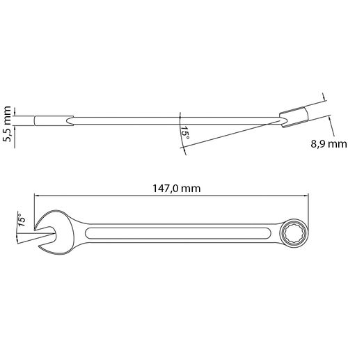 Chave Combinada 11 mm Tramontina Basic com Corpo em Aço Especial Cromado