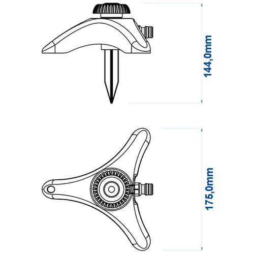 Aspersor Estático com Base de Apoio e Pontalete para Engate Rápido Tramontina