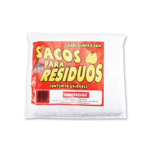 Saco para Entulho Rafia Lona Paraná com 10 Unidades 85x60cm