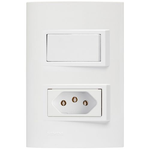 Interruptor Siemens Vivace 4X2 1T Simples + 1 Tomada 2P+T 10A