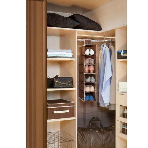 Organizador TNT para Closet Ordene Sapateira 6 Divisórias Marrom