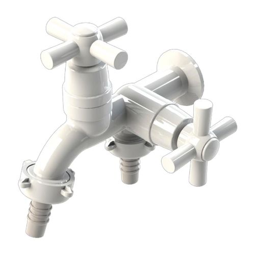 Torneira para Lavanderia de Plástico Real Volta 1/4" Branco