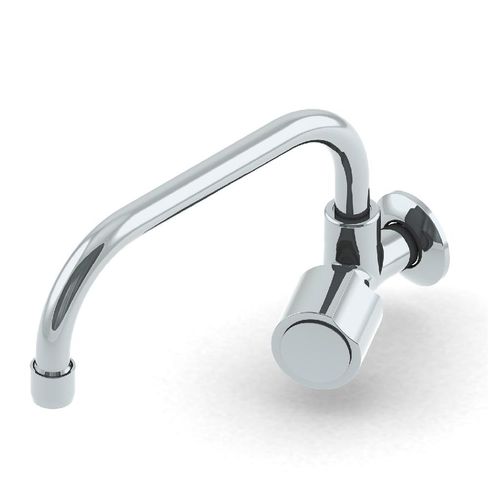 Torneira para Pia de Parede Real Bica Móvel Baixa 3/4" Cromado