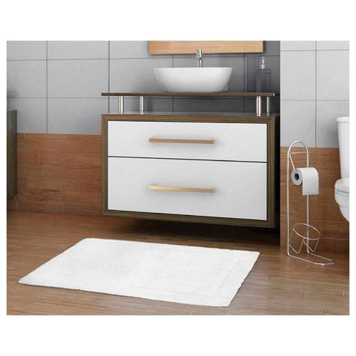 Tapete Algodão Kapazi Sublime Confort Retangular Branco 45X75cm