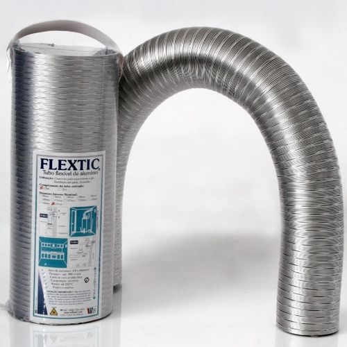 Tubo Alumínio Flexível 90mm x 1,5m Flextic para Aquecedor a Gas