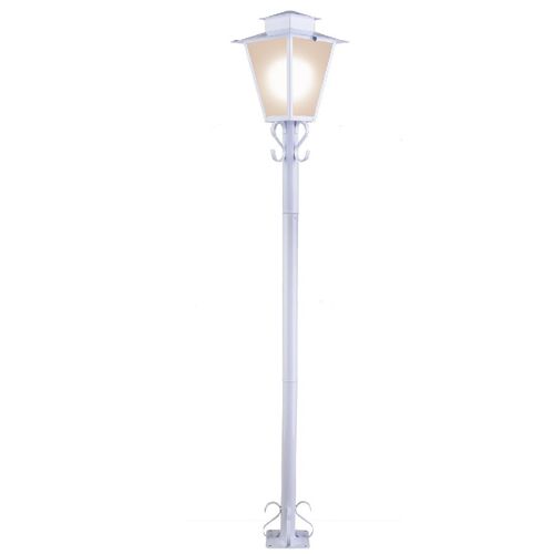 Poste Jardim Aço Fosfotizado Ideal Branco 4 Vidros E27 1,76m