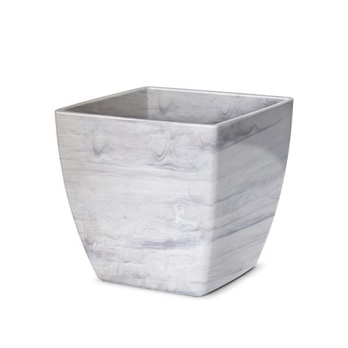 Cachepô Quadrado Nutriplan Elegance Branco Carrara 13x13 N°2