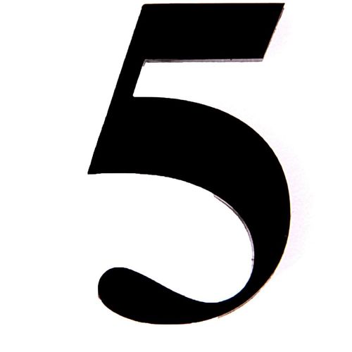 Número Acrílico Kami 4cm N.5 Preto