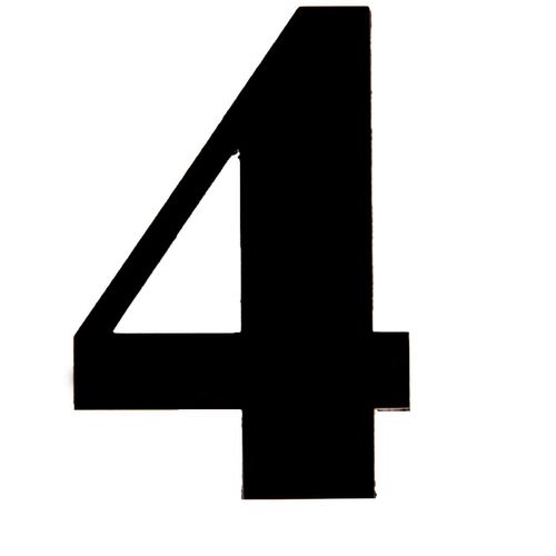 Número Acrílico Kami 4cm N.4 Preto