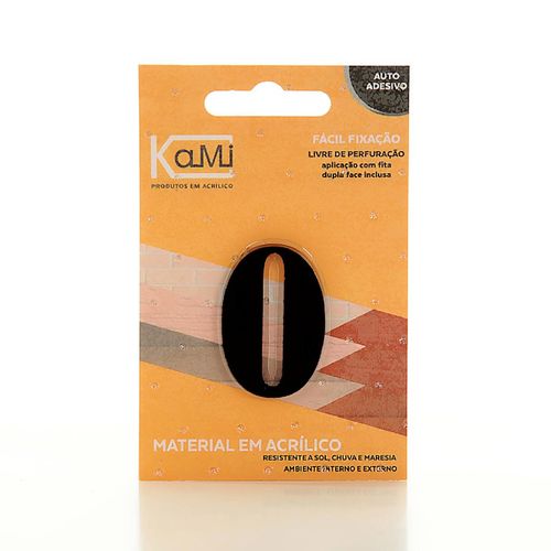 Número Acrílico Kami 4cm N.0 Preto