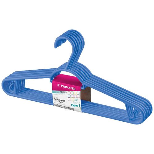 Cabide Plástico Multifuncional Leve 6 Pague 5 Azul Primafer