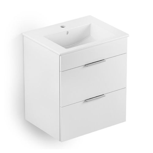 Gabinete Banheiro Celite Cube Gaveta com Lavatório Branco
