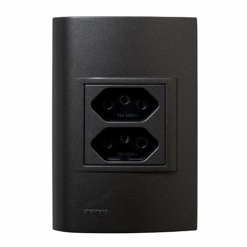 Tomada 4x2 Vivace 2P+Tdupl.20A Carbono Siemens