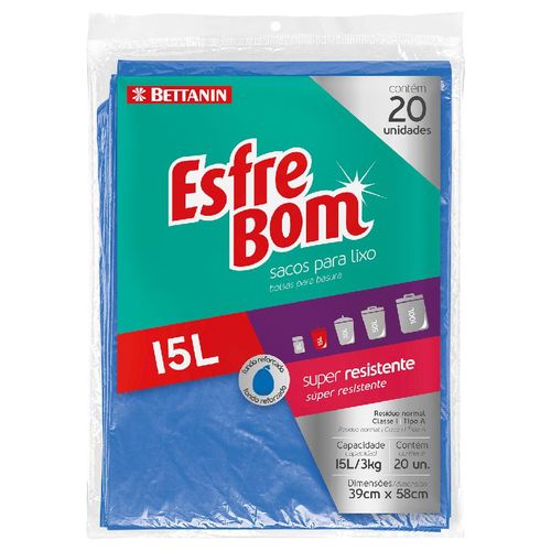 Saco de Lixo Bettanin EsfreBom 15 Litros 10 Unidades