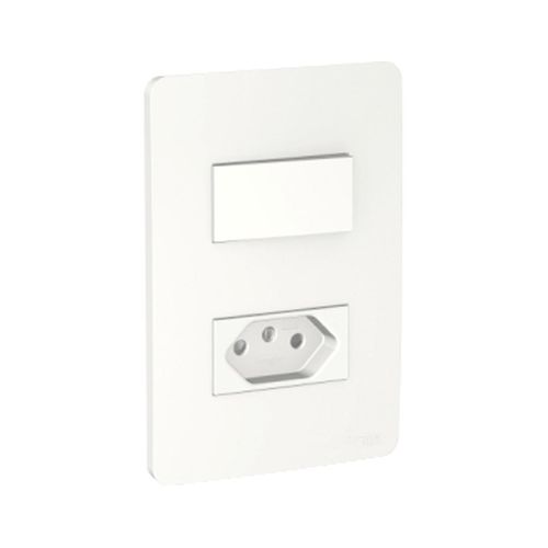 Conjunto 4X2 Schneider Orion 1 Tecla Simples 10A + Tomada 2P+T
