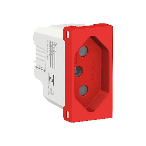 Módulo Tomada Schneider 2P+T 20A Orion Vermelho