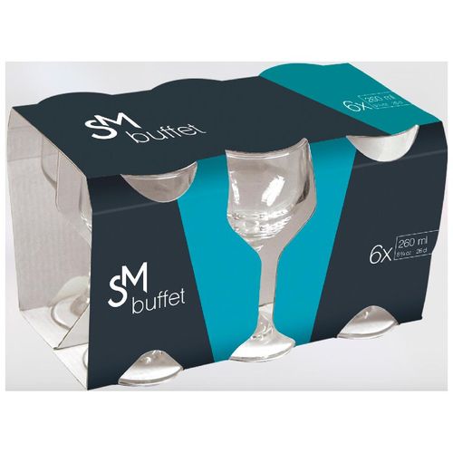 Taça Vinho Buffet 6 peças 260ml SM