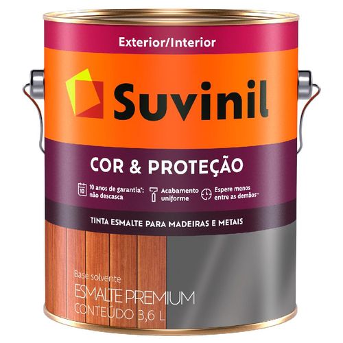 Tinta Esmalte Sintético Suvinil Cor & Proteção Branco Acetinado 3,6 Litros