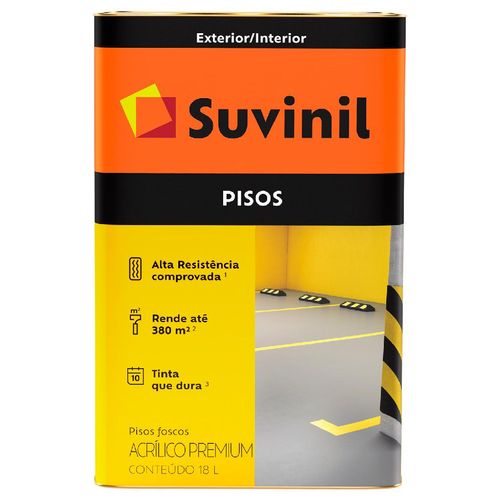 Tinta para Piso Suvinil Acrílica Fosco Cinza Escuro 18 Litros