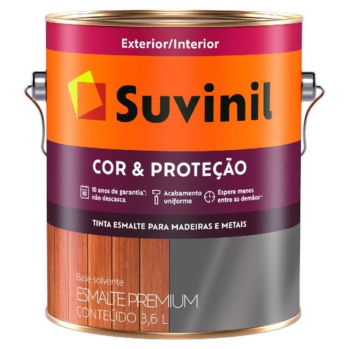 Tinta Esmalte Sintético Suvinil Cor & Proteção Branco Brilhante 3,6 Litros