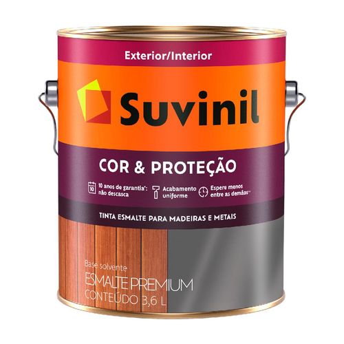 Tinta Esmalte Sintético Suvinil Cor & Proteção Alumínio Brilhante 3,6 Litros