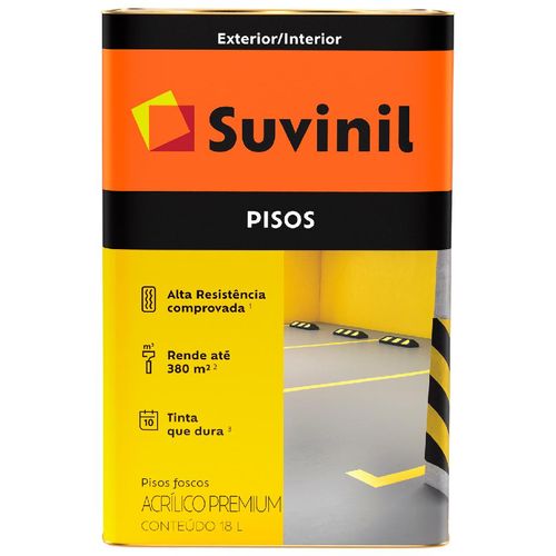 Tinta para Piso Suvinil Acrílica Fosco Preto 18L