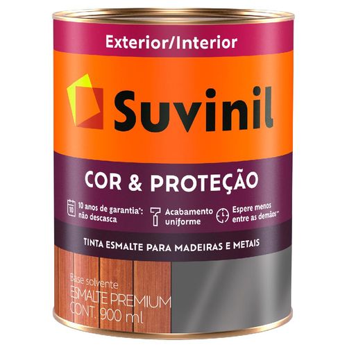 Tinta Esmalte Sintético Suvinil Cor &amp; Proteção Branco Fosco 0,9 Litros