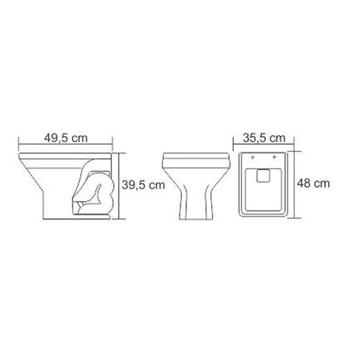Assento Poliéster Produza Square para Louça Incepa Branco