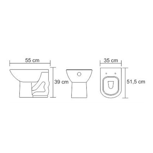 Assento Poliéster Produza Life Branco para Louça Celite