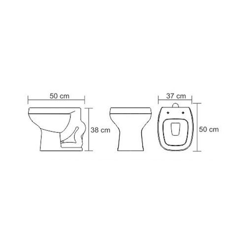 Assento Poliéster Produza City Branco para Louça Celite