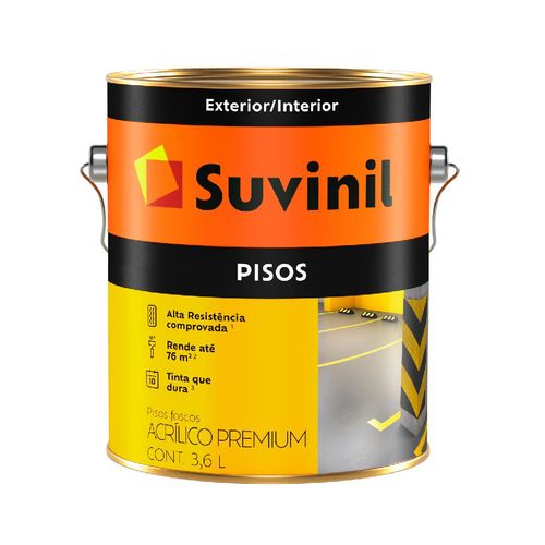 Tinta para Piso Suvinil Acrílica Fosco Cinza Escuro 3,6L