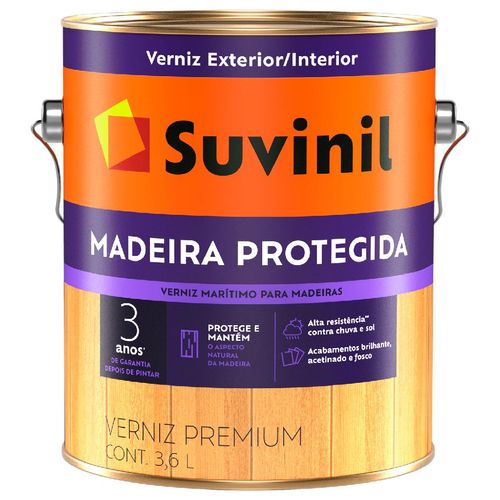 Verniz Madeira Protegida Suvinil Brilhante Natural 3,6 Litros