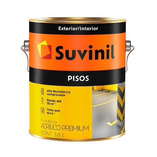 Tinta para Piso Suvinil Acrílica Fosco Amarelo 3,6L