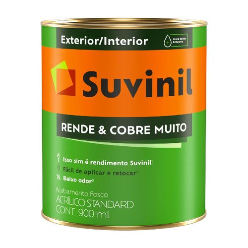 Tinta Rende e Cobre Muito Suvinil Acrílico Fosco Branco 900ml