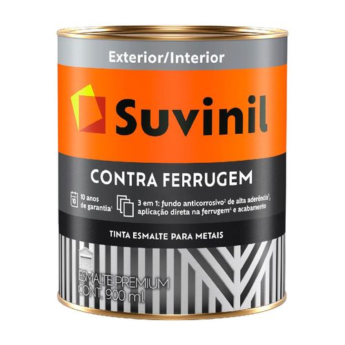 Tinta Esmalte Sintético Suvinil Contra Ferrugem Branco Brilhante 900ml