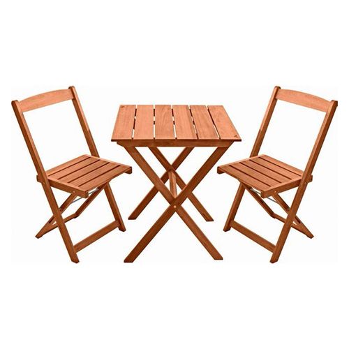 Conjunto Mesa Madeira Orquidea com 2 cadeiras 6106 Metalnew