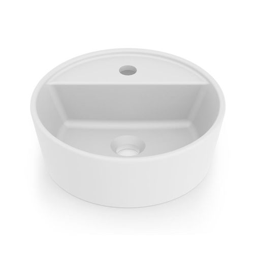 Cuba de Apoio Roca Optica com Mesa Curva Redonda Branco Matte 37cm