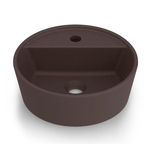 Cuba de Apoio Roca Optica com Mesa Curva Redonda Café 37cm