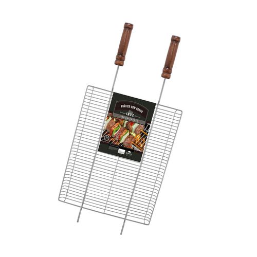 Grelha Aço 60x50cm Simples Horiz com bordas Grilazer