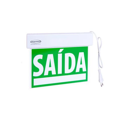 Placa Sinalização Saída Slim FU Verde Emergência Com Adesivo Segurimax