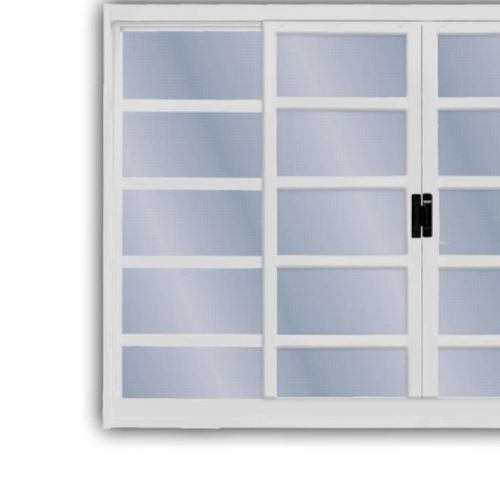 Vitrô Aço 100x120x6 Branco 4 Folhas com Vidro Liso 24569 Mgm