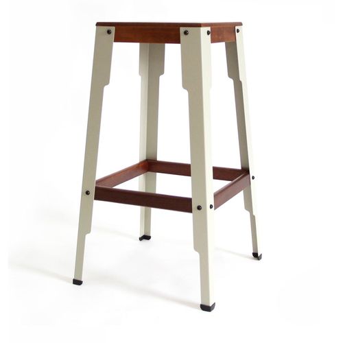 Banqueta Madeira Quadrada bege Agura 71cm