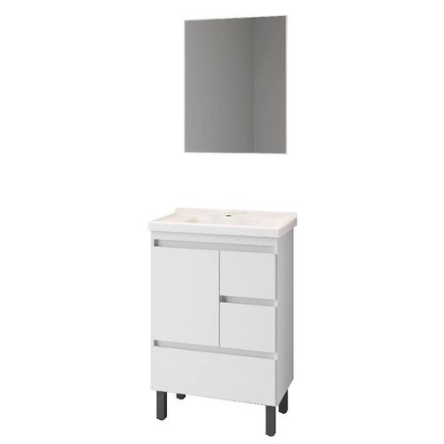 Kit Armário Pia e Espelheira Gaam Lott Branco 60cm