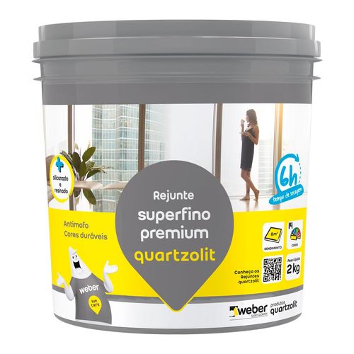 Rejunte Superfino Premium Quartzolit Cinza Platina 2kg