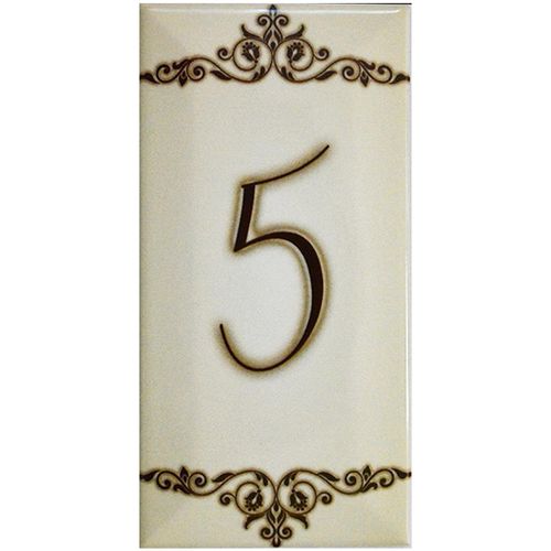 Número Cerâmico N.5 Gabriella Bege "A" 7,5x15