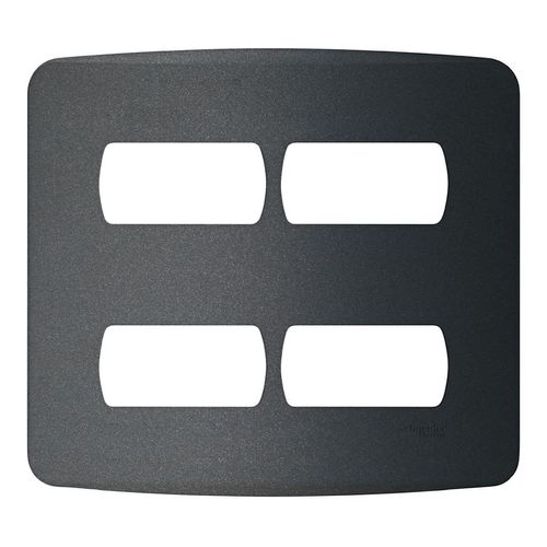 Placa 4x4 Miluz 4 Postos Grafite Schneider