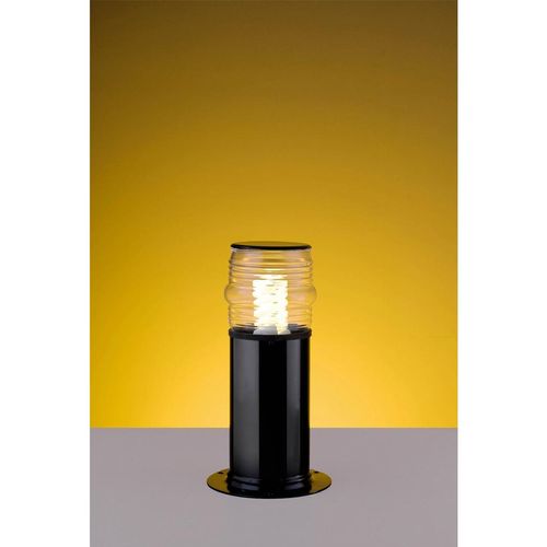 Poste Alumínio 30cm 1xE27 Timoneiro - Preto com Vidro Ideal